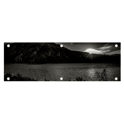 Nahuel huapi lake and andes range mountains landscape, bariloche, argentina Banner and Sign 6  x 2  from ArtsNow.com Front