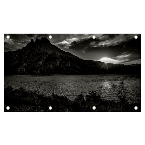 Nahuel huapi lake and andes range mountains landscape, bariloche, argentina Banner and Sign 7  x 4  from ArtsNow.com Front