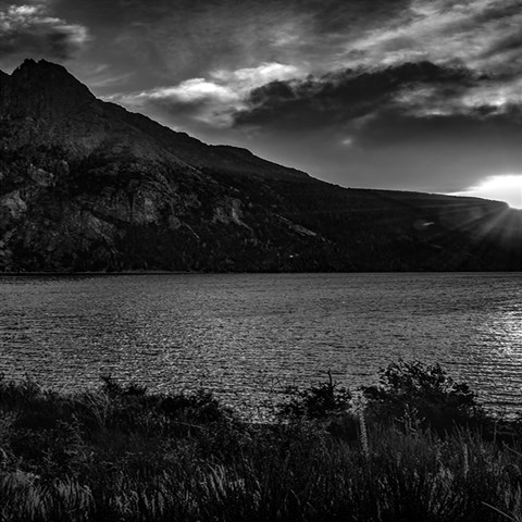 Nahuel huapi lake and andes range mountains landscape, bariloche, argentina 7  x 9  Hardcover Notebook from ArtsNow.com Front Cover