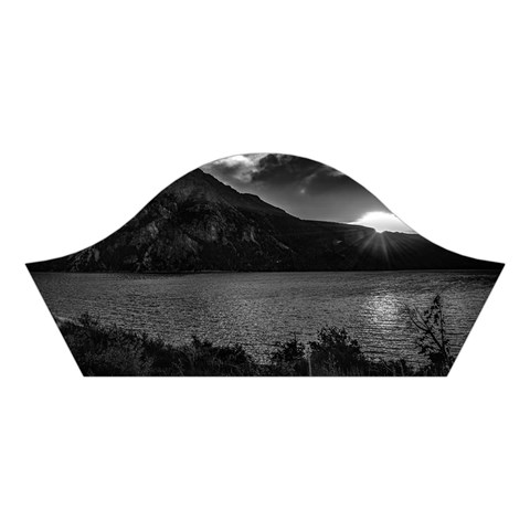 Nahuel huapi lake and andes range mountains landscape, bariloche, argentina Cotton Crop Top from ArtsNow.com Left Sleeve