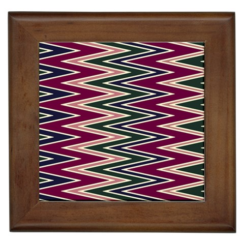 Pattern Zigzag Stripe Design Framed Tile from ArtsNow.com Front