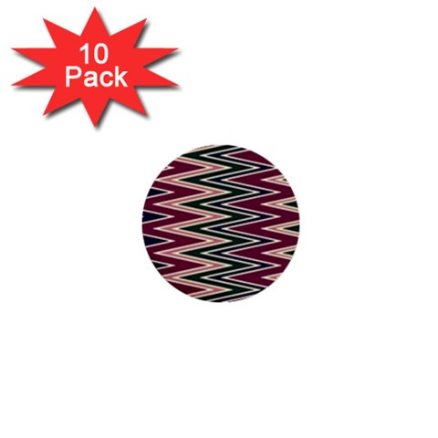 Pattern Zigzag Stripe Design 1  Mini Buttons (10 pack)  from ArtsNow.com Front