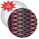 Pattern Zigzag Stripe Design 3  Buttons (10 pack) 