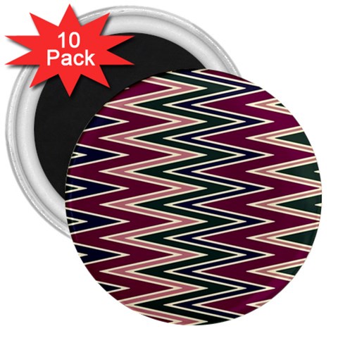 Pattern Zigzag Stripe Design 3  Magnets (10 pack)  from ArtsNow.com Front