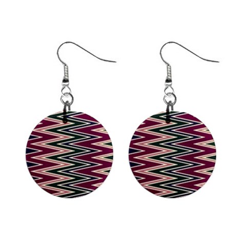 Pattern Zigzag Stripe Design Mini Button Earrings from ArtsNow.com Front