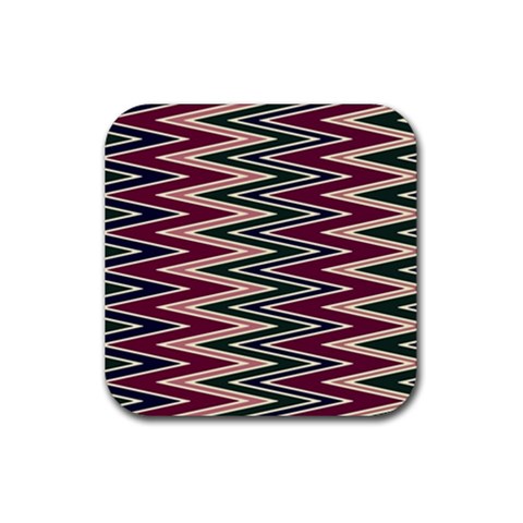 Pattern Zigzag Stripe Design Rubber Coaster (Square) from ArtsNow.com Front