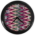 Pattern Zigzag Stripe Design Wall Clock (Black)