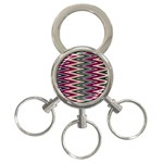 Pattern Zigzag Stripe Design 3-Ring Key Chain