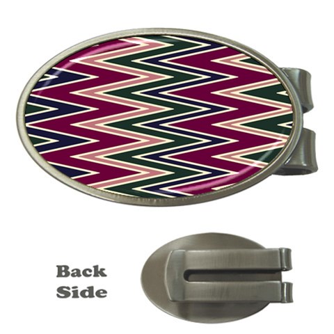 Pattern Zigzag Stripe Design Money Clips (Oval)  from ArtsNow.com Front