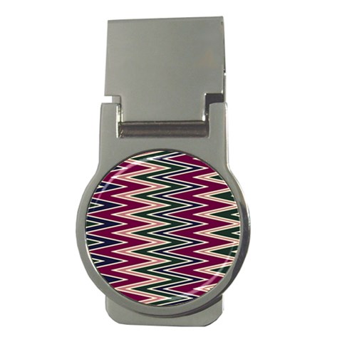 Pattern Zigzag Stripe Design Money Clips (Round)  from ArtsNow.com Front