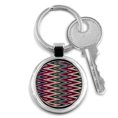 Pattern Zigzag Stripe Design Key Chain (Round) from ArtsNow.com Front