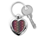 Pattern Zigzag Stripe Design Key Chain (Heart)