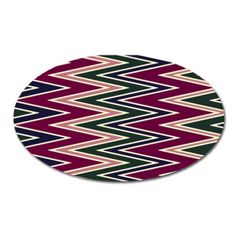 Pattern Zigzag Stripe Design Oval Magnet from ArtsNow.com Front