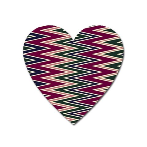 Pattern Zigzag Stripe Design Heart Magnet from ArtsNow.com Front