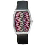 Pattern Zigzag Stripe Design Barrel Style Metal Watch