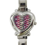 Pattern Zigzag Stripe Design Heart Italian Charm Watch