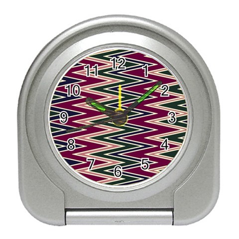 Pattern Zigzag Stripe Design Travel Alarm Clock from ArtsNow.com Front