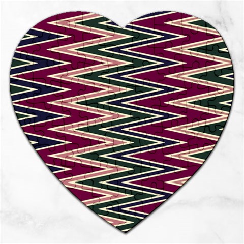 Pattern Zigzag Stripe Design Jigsaw Puzzle (Heart) from ArtsNow.com Front