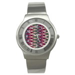 Pattern Zigzag Stripe Design Stainless Steel Watch