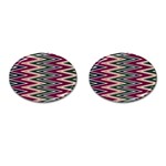 Pattern Zigzag Stripe Design Cufflinks (Oval)