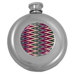 Pattern Zigzag Stripe Design Round Hip Flask (5 oz)