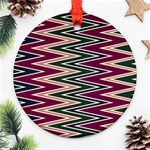 Pattern Zigzag Stripe Design Round Ornament (Two Sides)