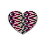 Pattern Zigzag Stripe Design Rubber Coaster (Heart)