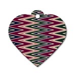 Pattern Zigzag Stripe Design Dog Tag Heart (One Side)