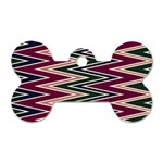 Pattern Zigzag Stripe Design Dog Tag Bone (One Side)