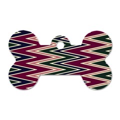 Pattern Zigzag Stripe Design Dog Tag Bone (Two Sides) from ArtsNow.com Front