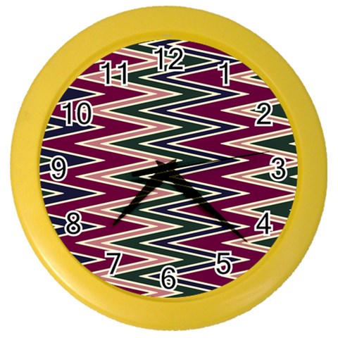 Pattern Zigzag Stripe Design Color Wall Clock from ArtsNow.com Front