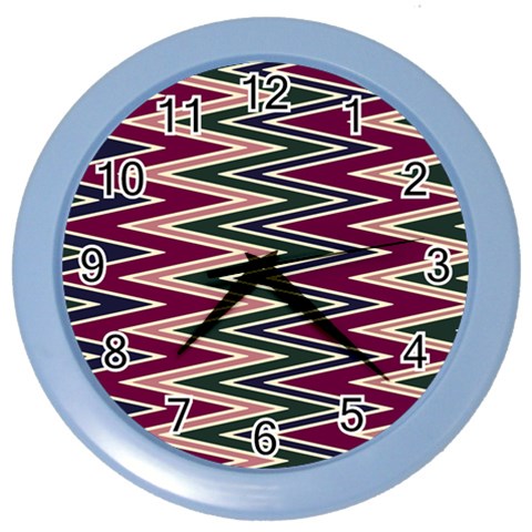 Pattern Zigzag Stripe Design Color Wall Clock from ArtsNow.com Front