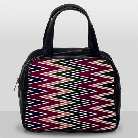 Pattern Zigzag Stripe Design Classic Handbag (One Side) from ArtsNow.com Front