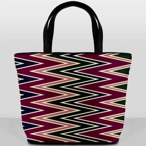 Pattern Zigzag Stripe Design Bucket Bag from ArtsNow.com Front