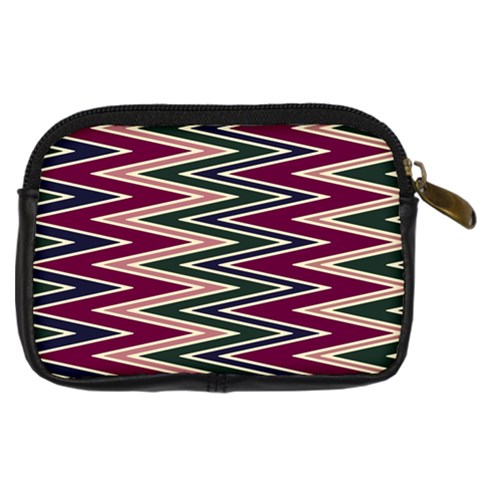 Pattern Zigzag Stripe Design Digital Camera Leather Case from ArtsNow.com Back