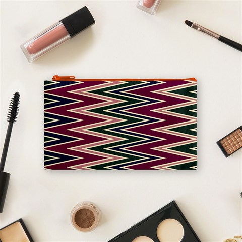 Pattern Zigzag Stripe Design Cosmetic Bag (Small) from ArtsNow.com Front