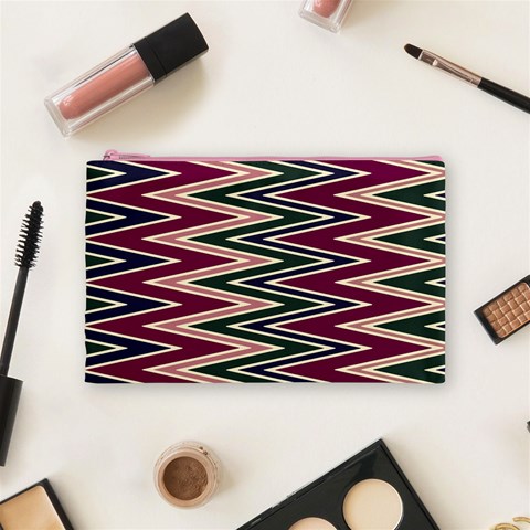 Pattern Zigzag Stripe Design Cosmetic Bag (Medium) from ArtsNow.com Front