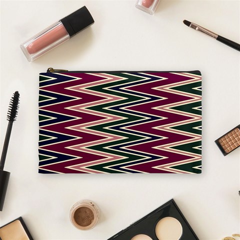 Pattern Zigzag Stripe Design Cosmetic Bag (Medium) from ArtsNow.com Front