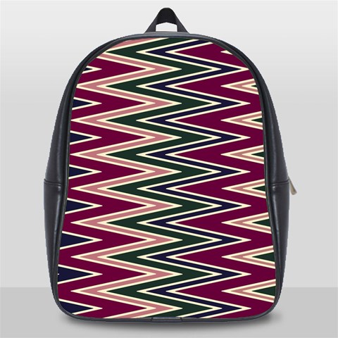 Pattern Zigzag Stripe Design School Bag (Large) from ArtsNow.com Front