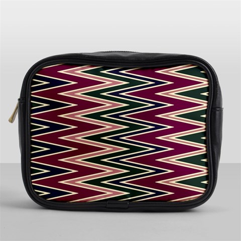 Pattern Zigzag Stripe Design Mini Toiletries Bag (One Side) from ArtsNow.com Front