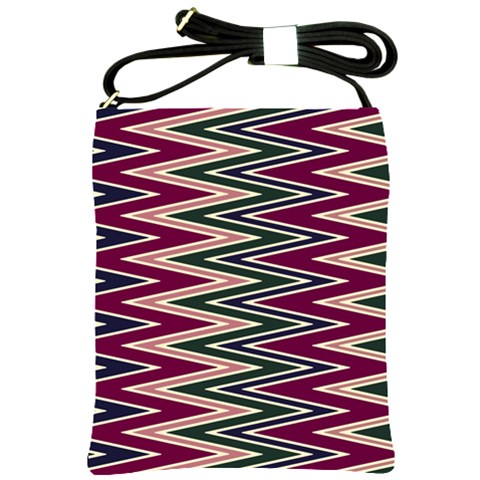 Pattern Zigzag Stripe Design Shoulder Sling Bag from ArtsNow.com Front