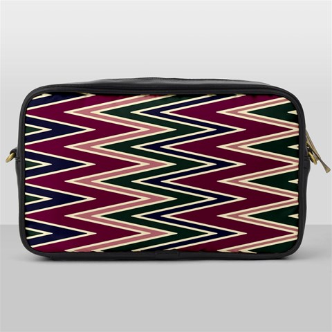 Pattern Zigzag Stripe Design Toiletries Bag (One Side) from ArtsNow.com Front