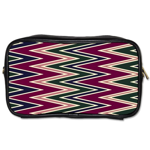 Pattern Zigzag Stripe Design Toiletries Bag (Two Sides) from ArtsNow.com Front