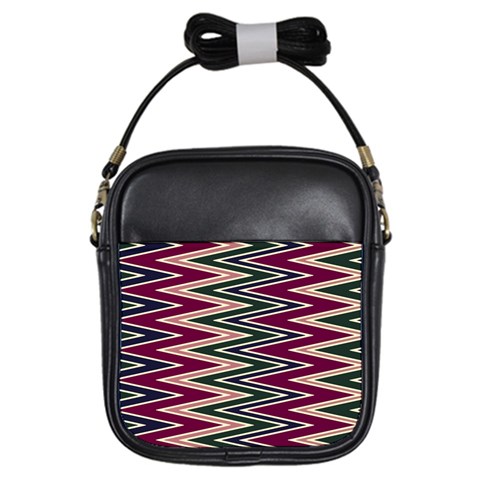 Pattern Zigzag Stripe Design Girls Sling Bag from ArtsNow.com Front