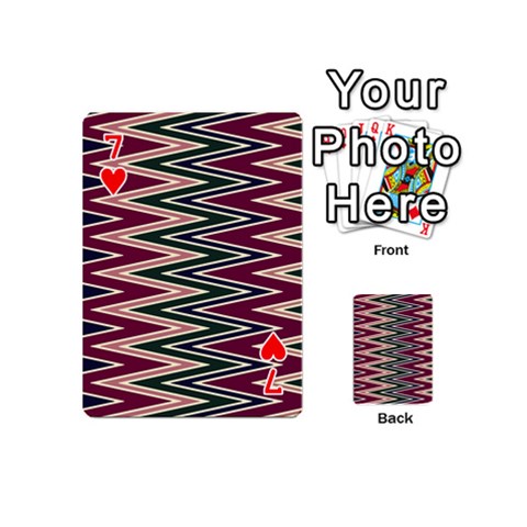 Pattern Zigzag Stripe Design Playing Cards 54 Designs (Mini) from ArtsNow.com Front - Heart7