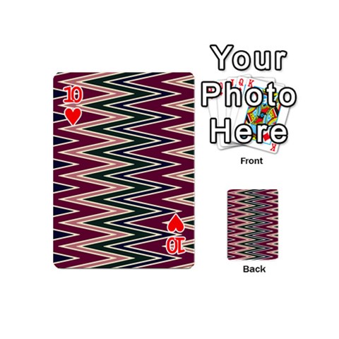 Pattern Zigzag Stripe Design Playing Cards 54 Designs (Mini) from ArtsNow.com Front - Heart10