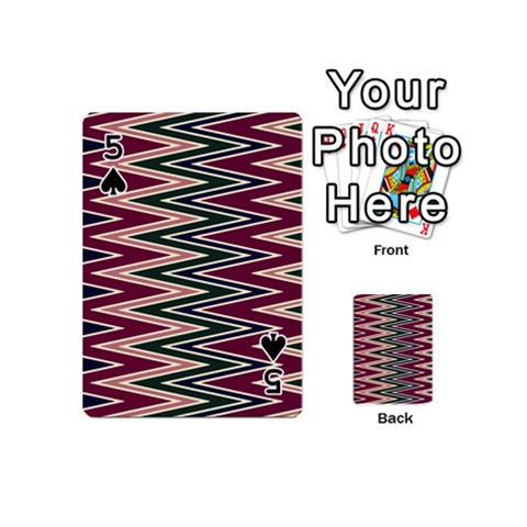 Pattern Zigzag Stripe Design Playing Cards 54 Designs (Mini) from ArtsNow.com Front - Spade5