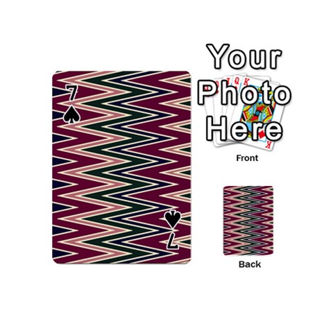 Pattern Zigzag Stripe Design Playing Cards 54 Designs (Mini) from ArtsNow.com Front - Spade7