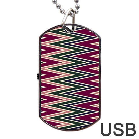 Pattern Zigzag Stripe Design Dog Tag USB Flash (One Side) from ArtsNow.com Front