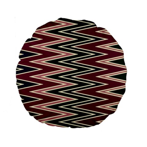 Pattern Zigzag Stripe Design Standard 15  Premium Round Cushions from ArtsNow.com Front